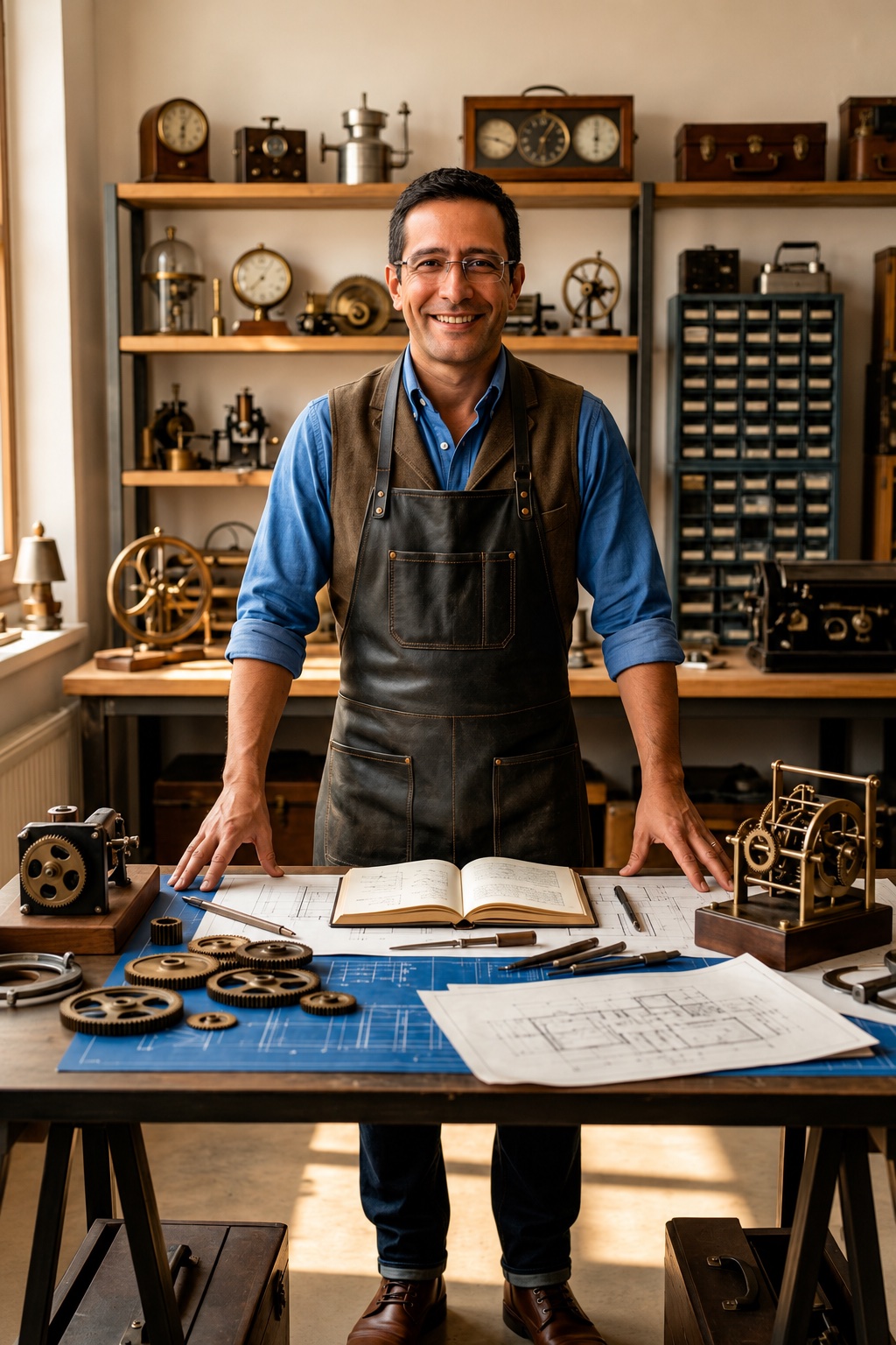 Maestro Restaurador en su taller — imagen generada por IA, temporal